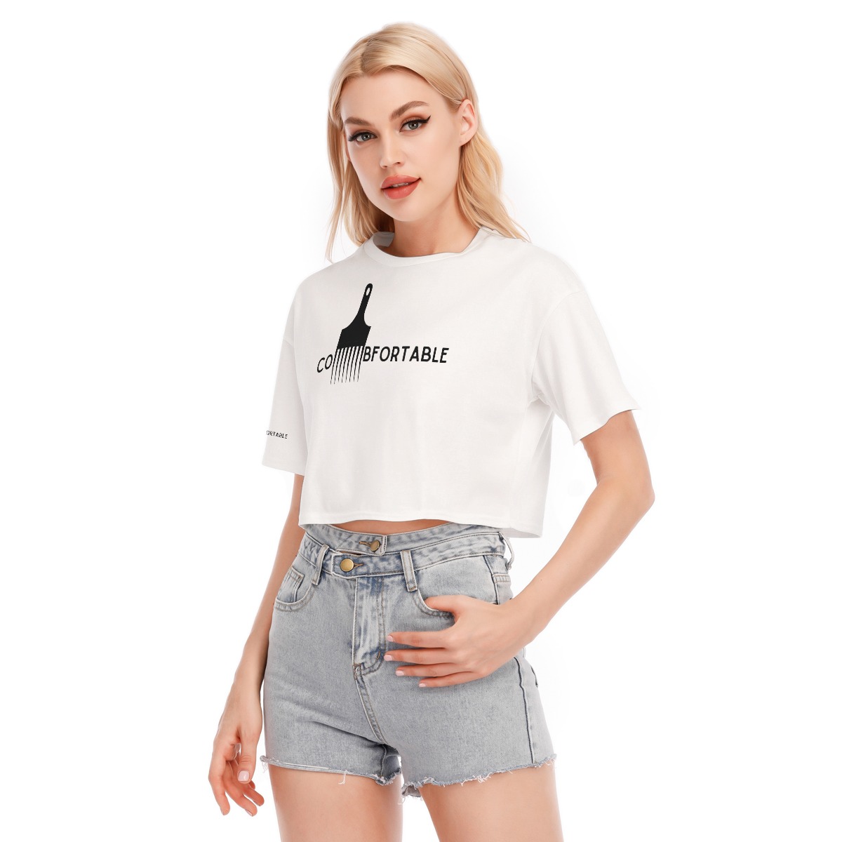 100% Cotton COMBfortable Women's Cropped T-shirt - Image 3