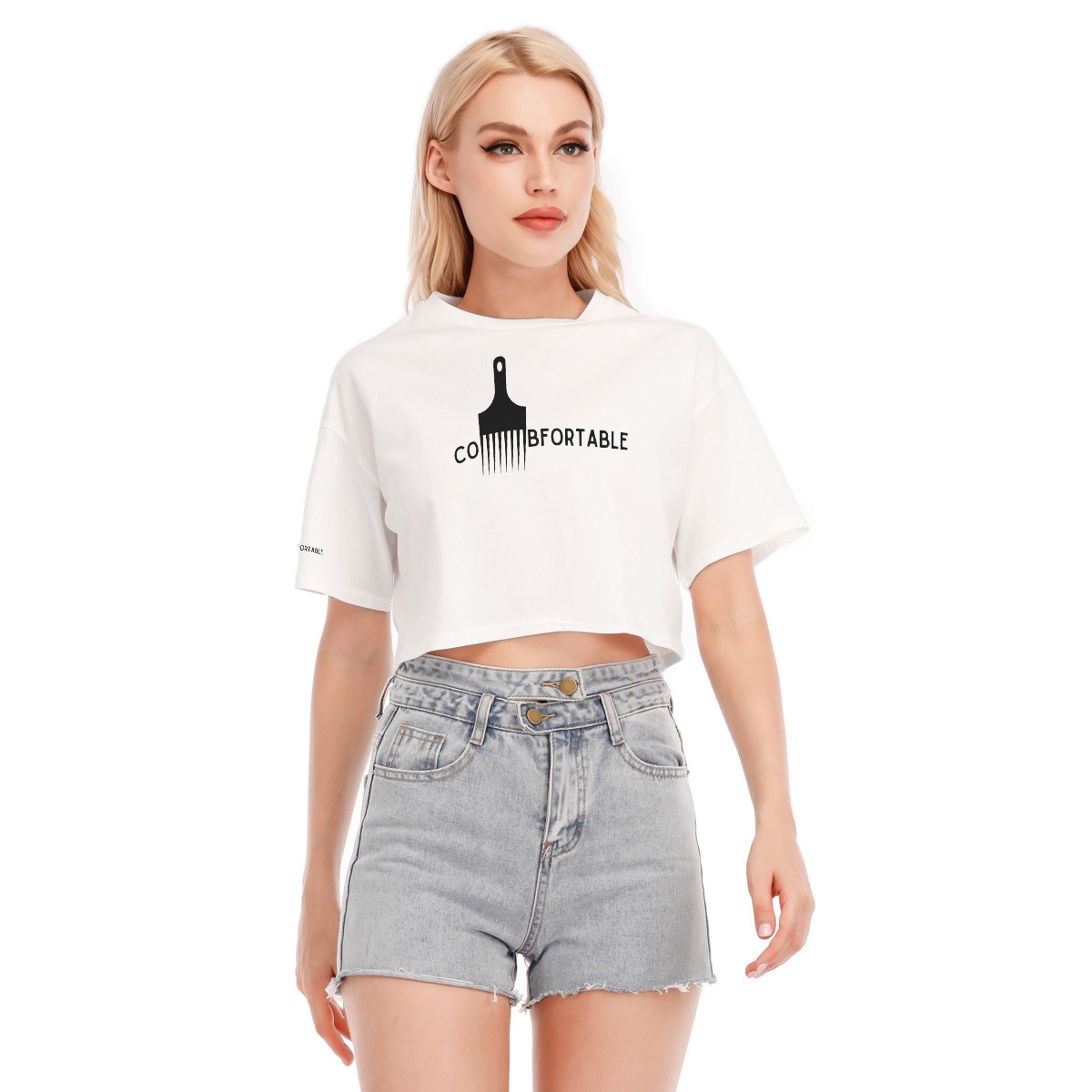 100% Cotton COMBfortable Women's Cropped T-shirt