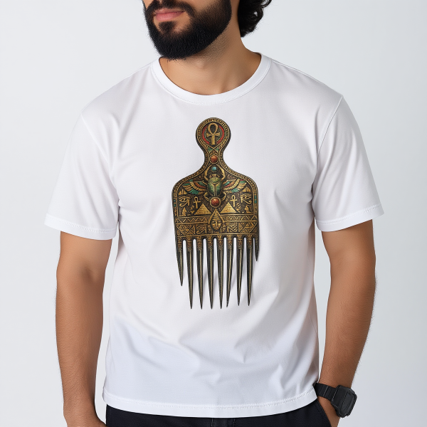 COMBfortable “Ankh Crown Comb” T-Shirt Description