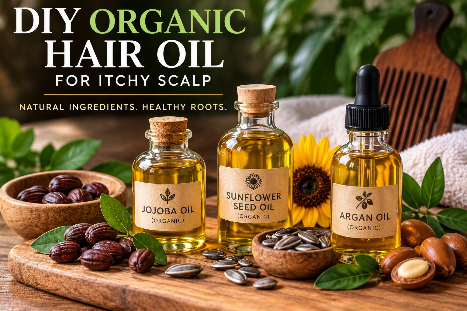 DIY Organic Hair Oil for Itchy Scalp | Natural Black Hair Care